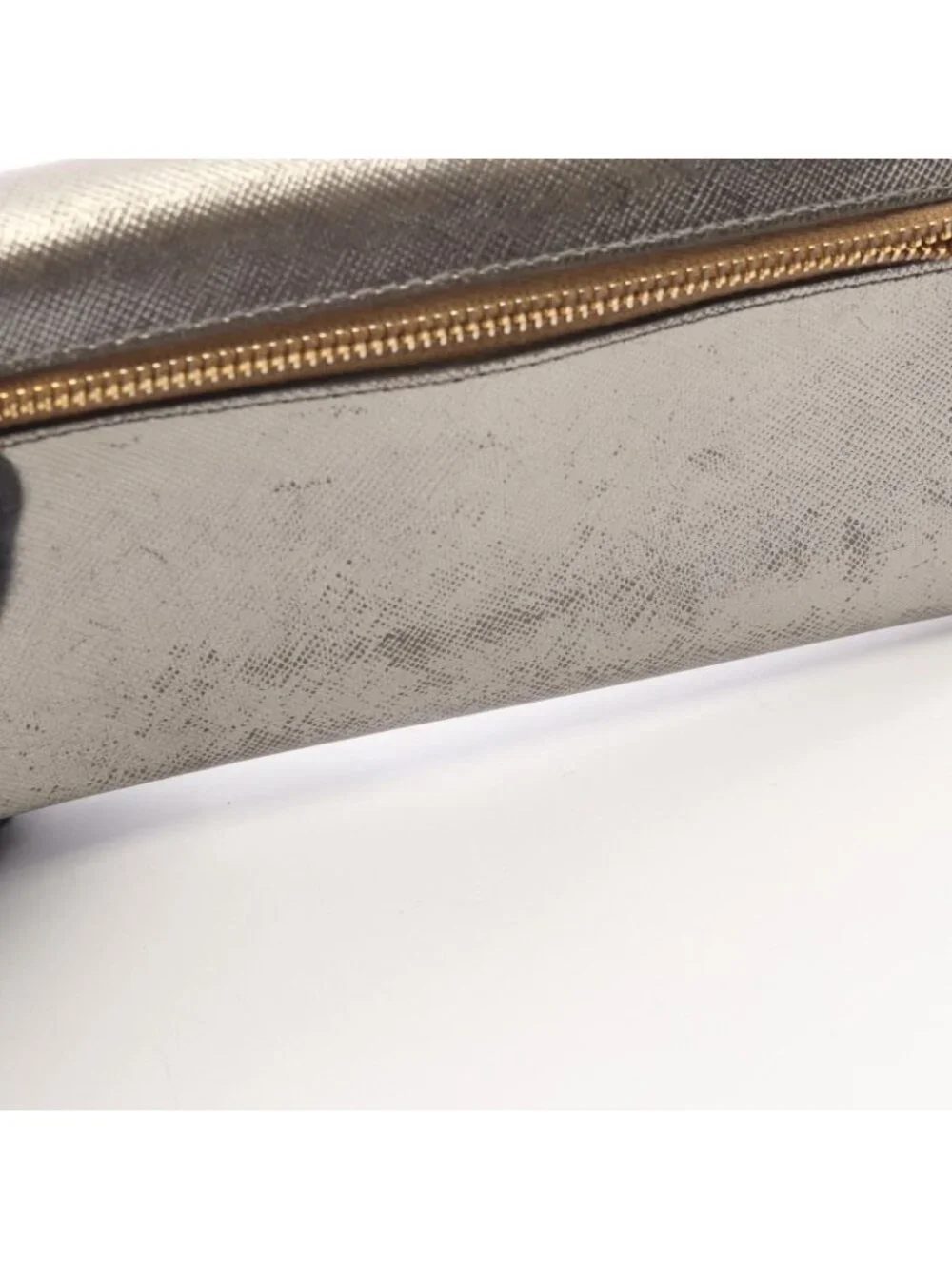 Prada Bifold Wallet Silver Leather